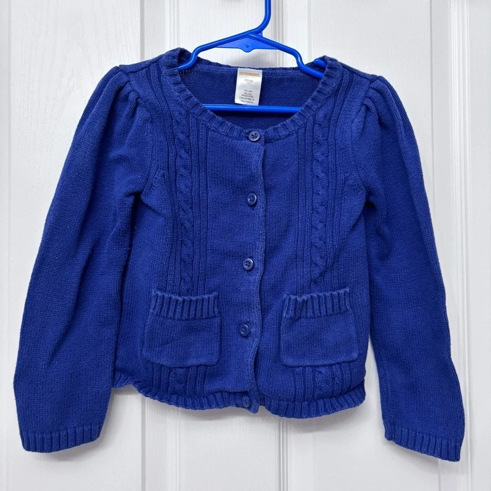 Blue Cable-Knit Cardigan | Gymboree XS (4)